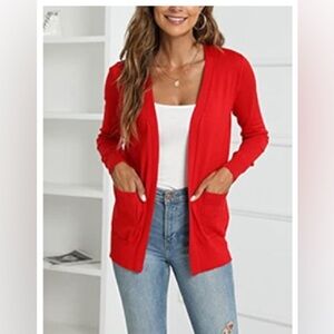 Sideffects Dual Pockets Zip Red Cardigan | NWT